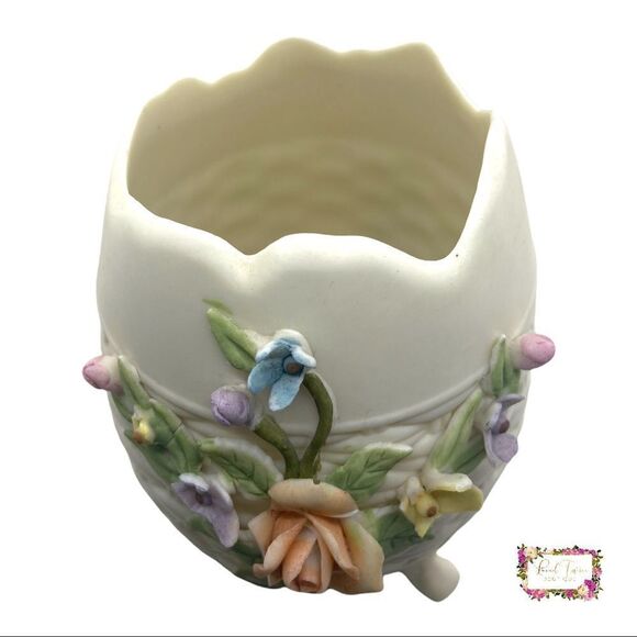 Vintage LEFTON China Floral Egg Vase Hand Painted Collectible - Picture 13 of 14